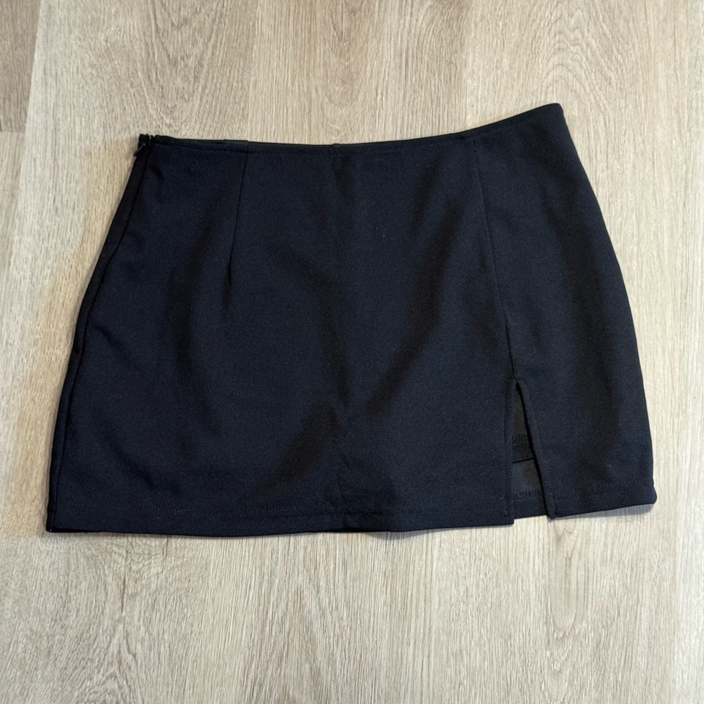 Black Micro Mini Skirt with Side Slit Size 6